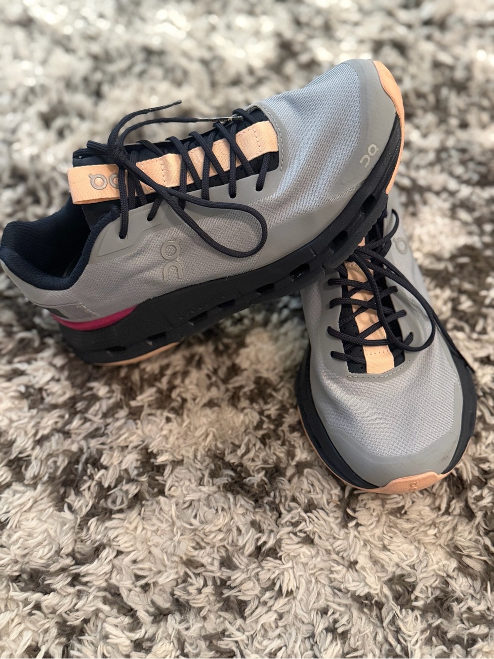 On Cloud Cloudnova Form Running Shoes Women 6.5 Glacier Aurora Sneakers Gray